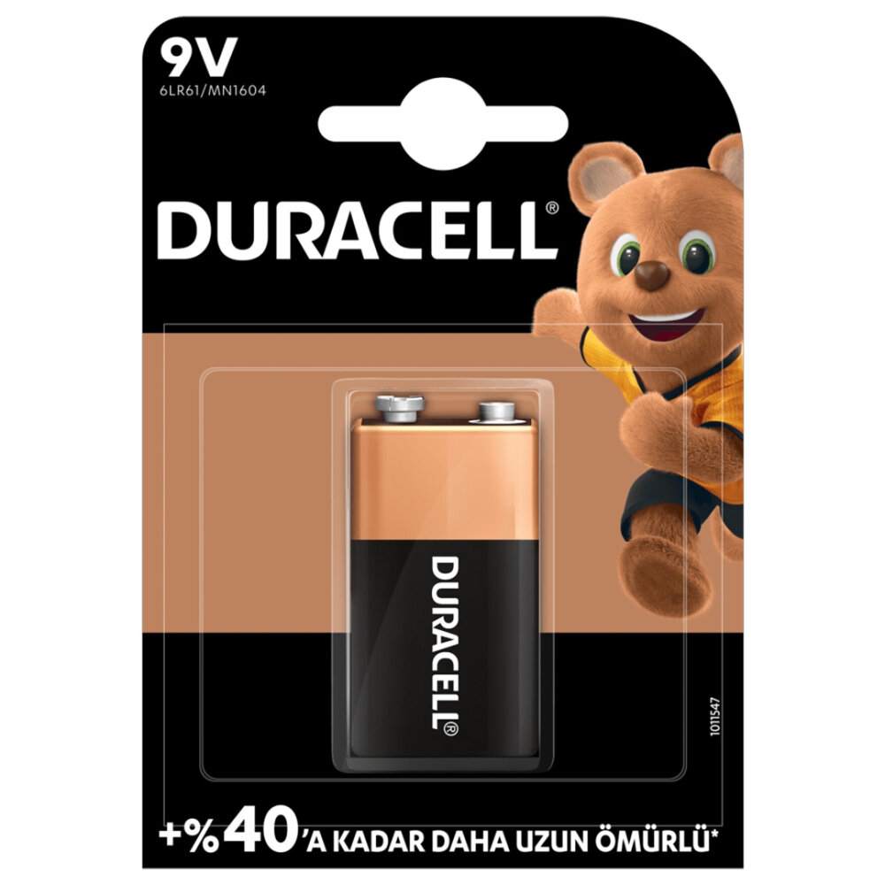 Duracell 9 Volt Pil 1'li - 1