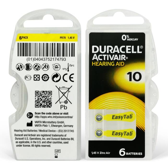 Duracell Activair10 6'lı Kulaklık Pili - 1