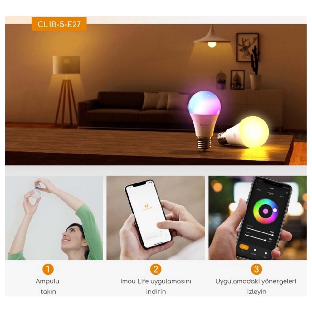 IMOU CL1B-5-E27 AKILLI LED WIFI AMPUL - 3