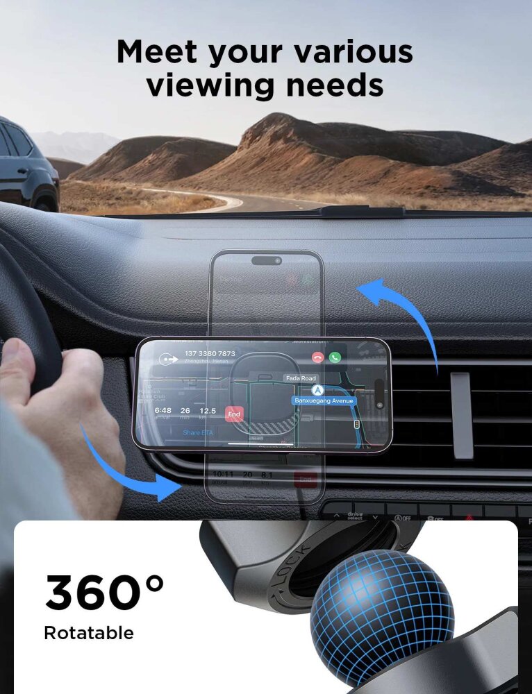 JOYROOM JR-ZS400 MAGNETIC CAR PHONE MOUNT BLACK - 4