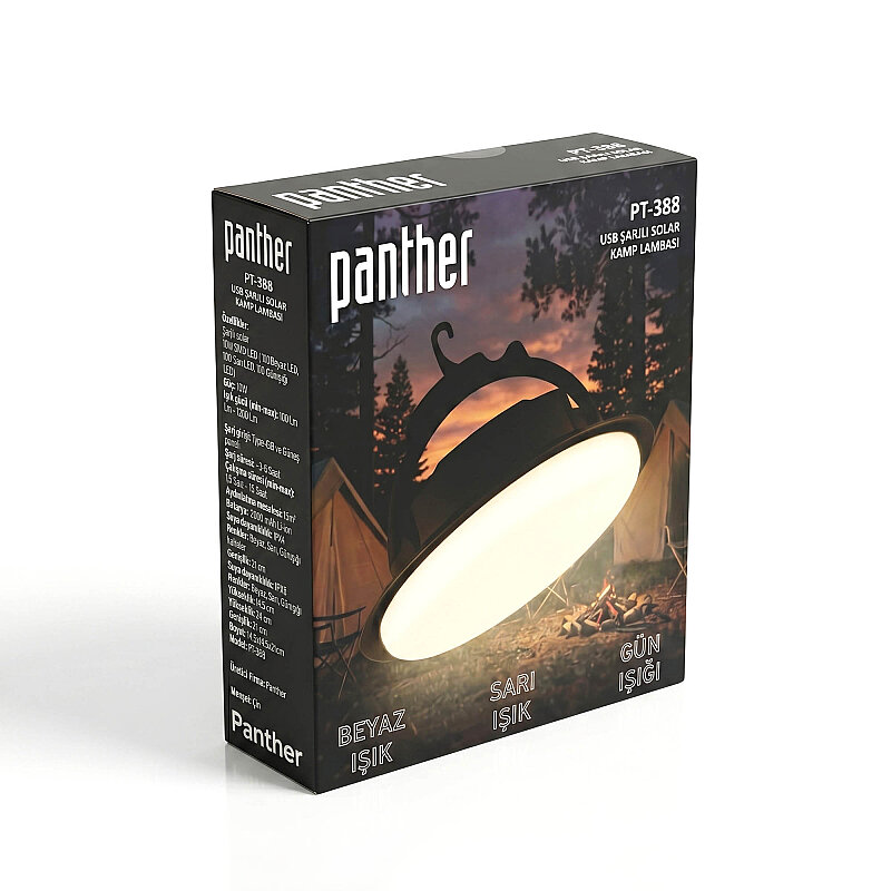 PANTHER PT-388 USB ŞARJLI SOLAR KAMP LAMBASI - 7