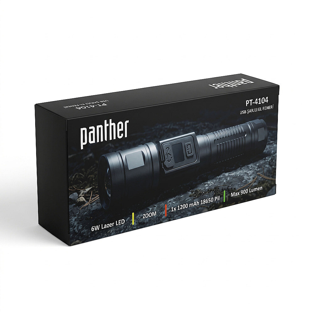 PANTHER PT-4104 USB ŞARJLI EL FENERİ - 4