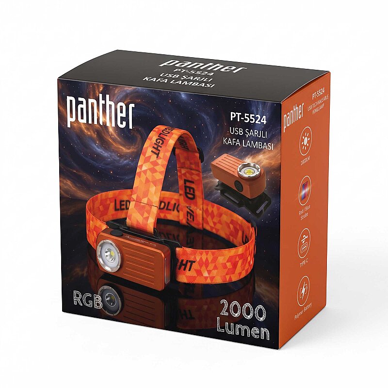 PANTHER PT-5524 USB ŞARJLI KAFA LAMBASI - 4