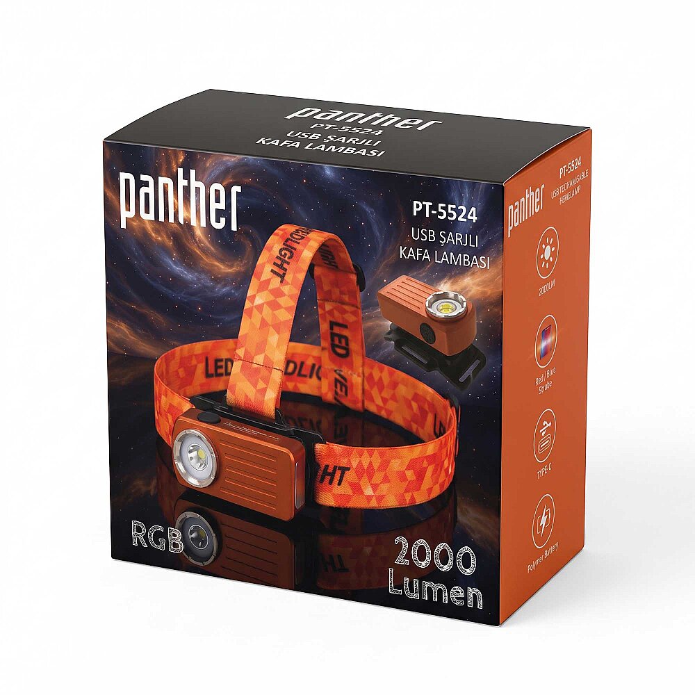 PANTHER PT-5524 USB ŞARJLI KAFA LAMBASI - 4