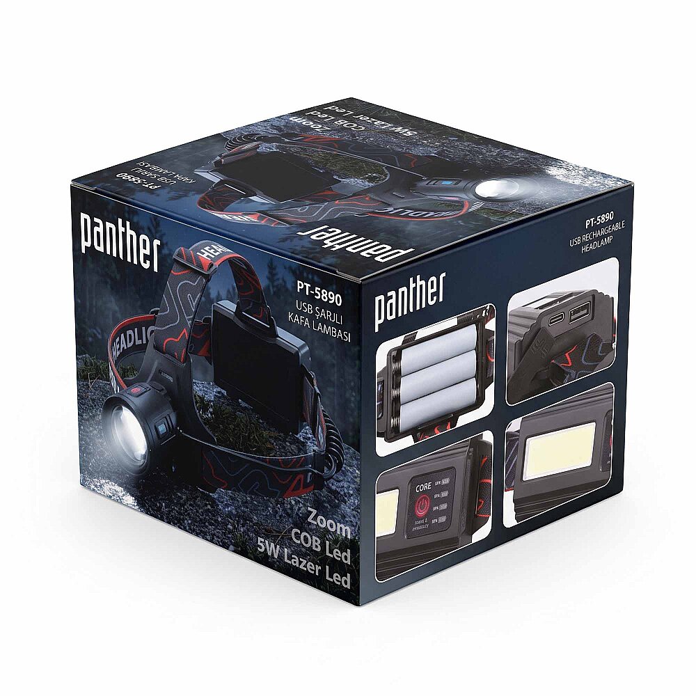 PANTHER PT-5890 USB ŞARJLI KAFA LAMBASI - 7