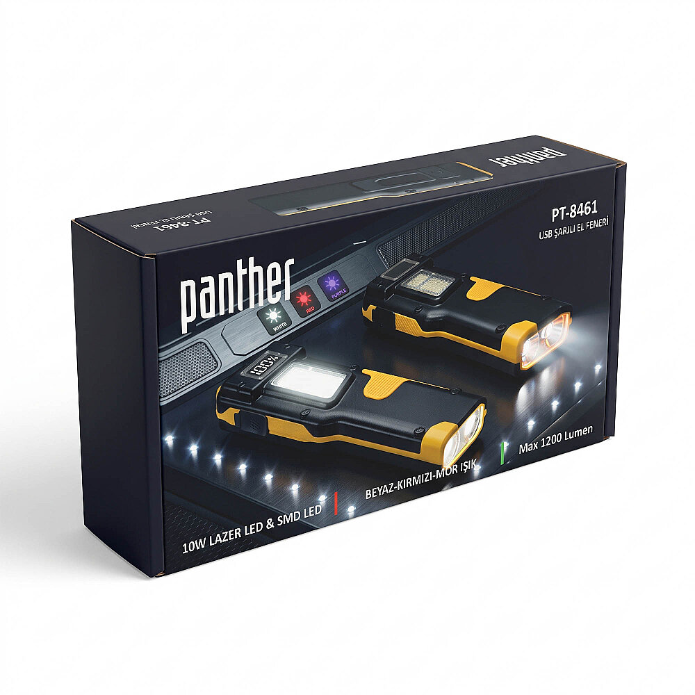 PANTHER PT-8461 USB ŞARJLI EL FENERİ - 6