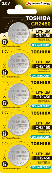 TOSHIBA CR 2450 LITHIUM 5Lİ PİL - 1