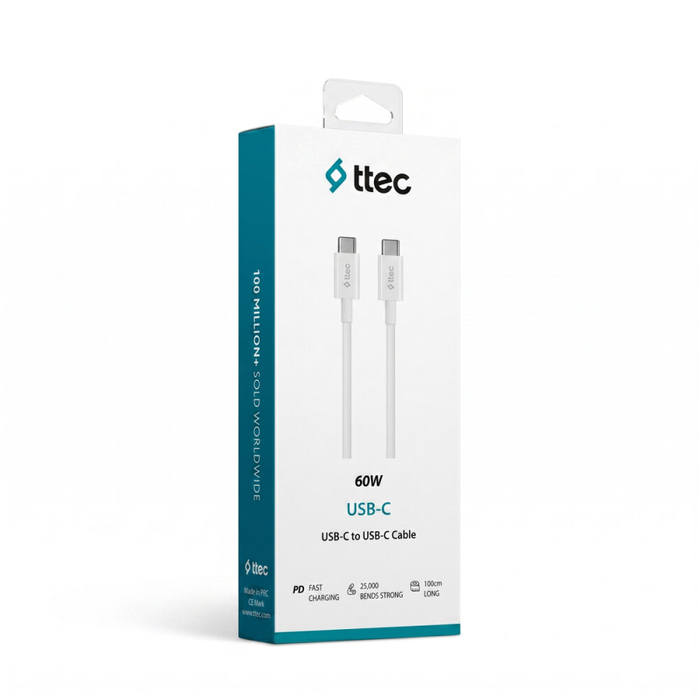 TTEC 2DK36B TYPE C - TYPE C BEYAZ ŞARJ KABLOSU - 4