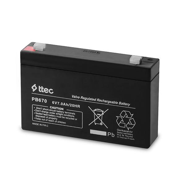 TTEC 6V 7AH BAKIMSIZ KURU AKÜ - 1